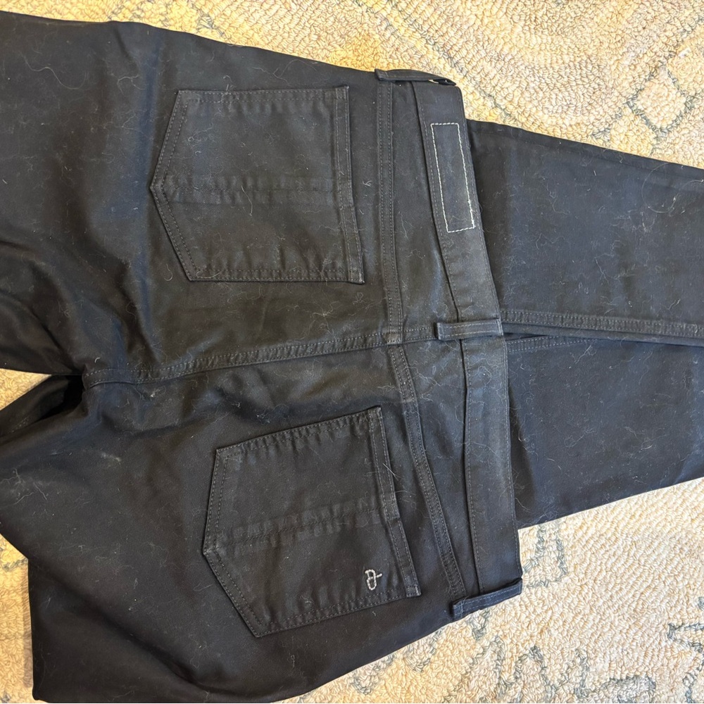 Rag & Bone Zippered Pocket Black Moto Skinny Jeans